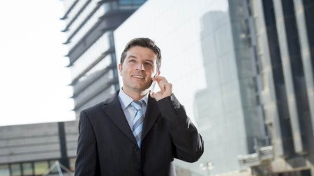 business man on cell phone