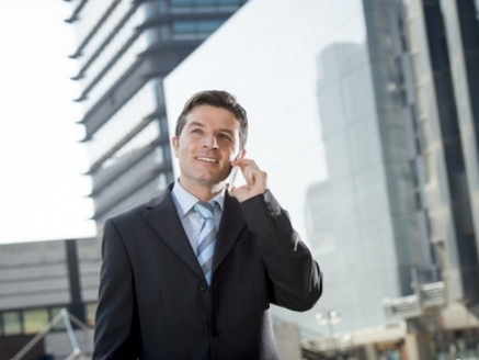 business man on cell phone